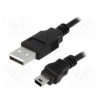 Kabel USB 2.0 USB A vidlice, USB B mini vidlice niklovaný 3m