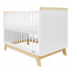 Detská postieľka so zábranou New Baby MARCUS 120x60 cm biela|prírodná