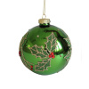 VIANOČNÁ GUĽA sklo, tradičná, Cezmína 10/18cm ZELENÁ