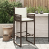 vidaXL Záhradné barové stoličky s vankúšmi 2 ks hnedé polyratan