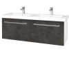 Dreja Umývadlová skrinka BIG INN SZZ2 125 - N01 Biela lesk / Úchytka T03 / D16 Tmavý betón