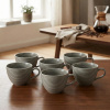 SELTMANN WEIDEN BEAT COLOR GLAZE 12 el. - sada 6 porcelánových šálok na kávu 260 ml s podšálkami, šalviová