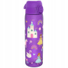 FĽAŠA VODY FIALOVÁ HRADOVÁ PRINCEZNÁ JEDNOROŽEC RAINBOW ION8 0,5 (ION8 - fľaša na vodu, detská fľaša, 500 ml - zámok princezná princezná)