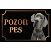 Nemecká doga - Kovová tabuľka POZOR PES