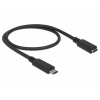 Delock Kábel USB-C USB-C ® zástrčka, USB-C ® zásuvka 0.50 m čierna 85532; 85532