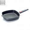 Grilovací pánev TITANIUM NOWO 28 x 28 cm, na indukci, s odnímatelnou rukojetí, titan - WOLL (Titanová grilovací pánev na indukci 28 × 28 cm s odnímatelnou rukojetí Titanium Nowo - WOLL)