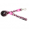 Max&Molly Short Leash Leopard Pink - farebné mestské vodítko pre psa, vzor ružový panter, 120 cm - M