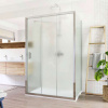 Mereo Sprchovací kút, Lima, obdĺžnik do priestoru U, trojdiel., zasun.,100x90x100 cm, chróm ALU,sklo Point CK89672K