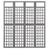vidaXL 4-panelový paraván/mriežka masívne jedľové drevo sivý 161x180 cm [316487]