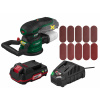 Parkside® Aku excentrická brúska Paexs 20-Li B2 + Akumulátor 20 V 2 Ah + Nabíjačka 20 V/2,4 A + Brúsne papiere, 100 kusov (800011747)