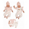 Z & Z 4-dielna súpravička body, laclové nohavice, čiapočka + šatka - staroružova 86 (12-18m)