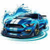 CUKROVÁ TLAČ Masa Jedlý obrázok na tortu FORD MUSTANG GT + MENO POSTAVY 6