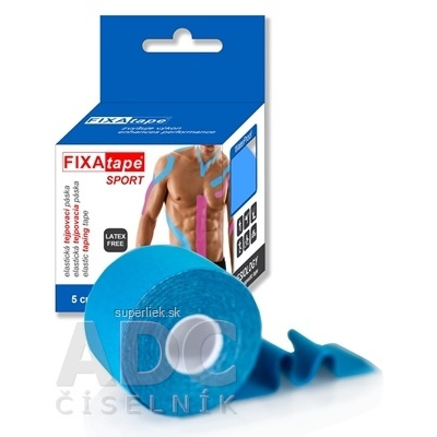 FIXAtape tejpovacia páska SPORT kinesiologická, elastická, modrá, 5cm x 5m, 1x1 ks, 8594027314131