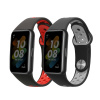 Sada řemínků na chytré hodinky Huawei Band 6 / 6 Pro / Honor Band 7 / 6 2 ks černo-šedo-černo-červené (Sada řemínků na chytré hodinky kwmobile Strap Set pro Huawei Band 6 / 6 Pro / Honor Band 7 / 6 2