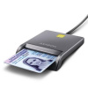 Axagon AXAGON CRE-SM3T, USB-A FlatReader čtečka kontaktních karet Smart card (eObčanka), kabel 1.3m