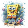 CUKROVÁ TLAČ jedlý obrázok na tortu Cukrová hmota SpongeBob Kanciastoporty 2+MENO