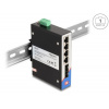 Delock Průmyslový přepínač sítě Gigabit Ethernet se 4 porty RJ45 a 2 porty SFP, na DIN lištu (88015)