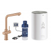 Grohe Red - Drezová batéria Duo s ohrevom vody a filtráciou, zásobník M, kefovaný Warm Sunset 30327DL1