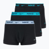 Pánske boxerky Nike Everyday Cotton Stretch Trunk 3 pary black light amry blue/dusty cactus/black waistband