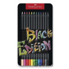 Pastelky Black Edition set plech 12 farebné - Faber-Castell