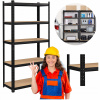 Záhradná skriňa, regál - VEĽKÝ KOVOVÝ ÚLOŽNÝ REGÁL ČIERNA 180x90x30 (Black Metal Warehouse Rack veľký 180x90x30)