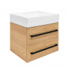 Swiss aqua technologies Koupelnová skříňka s umyvadlem a černou úchytkou SAT Cube Way 60x53x46 cm dub Hickory mat CUBE46C602DHSATCW