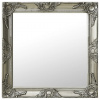 vidaXL Nástenné zrkadlo v barokovom štýle 60x60 cm strieborné - Srieborná - 78322-32833