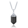 MINET Luxusný strieborný náhrdelník s obsidiánom JMAN0665CN47