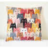 Vankúš - DEKRATÍVNY VANKÚŠ 45x45 cm VELÚROVÉ MAČKY MAČKY # (Dekoratívne vankúše 45x45 cm Velor Cats Cats #)