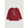 TOP GANT DOG AND SNOWFLAKES PRINT LS TOP PLUMPED RED