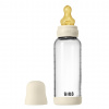 Sklenená fľaša Bibs Baby Bottle Farba: Ivory, Objem: 240 ml, Materiál cumlíka: Kaučuk