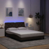 Rám postele s LED bez matrace Tmavě hnědá 120x200 cm Látka Hnědá 3310660