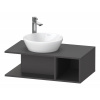 DURAVIT D-Neo závesná skrinka pod umývadlo na dosku Compact, 1 otvorená priehrada vpravo, 800 x 480 x 260 mm, grafit matný, DE491804949