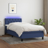 vidaXL Posteľ boxsping s matracom a LED modrá 80x200 cm látka - Modrá - 167762-102102