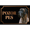 Nemecká doga - Kovová tabuľka POZOR PES