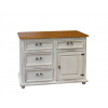 Masívna komoda WHITE HOME Slim COM103 Barevné provedení: Bílá patina K03 - hnědý vosk K15