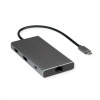 Dokovacia Stanica USB Typ C, HDMI+DisplayPort, 2xUSB-A, 2xUSB-C, LAN, PowerDelivery, 4K@60Hz, 0.2m,
