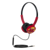 Červené káblové slúchadlá na uší s mikrofónom pre deti Iron Man W15IM