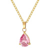 Retiazka s príveskom Slza ružová (18K pozlátená oceľ)