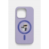 Puzdro na mobil Karl Lagerfeld iPhone 15 Pro 6.1 fialová farba, KLHMP15LSCMKCRHU ONE SIZE