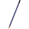 Grafitová ceruzka, B, trojhranná, s gumou, FABER CASTELL Grip 2001, modrá