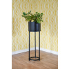 Kvetináč na vysokých nohách ELEVATE ROUND, oceľ, výška 79 cm, čierny mat, outlet