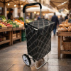 Nákupná taška na kolieskach v káro DAILY INTERNATIONAL HOME čierna