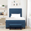 Boxspring postel s matrací a lavicí modrá 120x190 cm tkanina Modrá 3343980