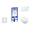 GEBERIT Duofix Modul na závesné WC s tlačidlom Sigma01, alpská biela + Villeroy Boch - WC a doska, DirectFlush, SoftClose, CeramicPlus