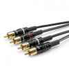 Sommer Cable HBP-C2-0150 jack / cinch audio prepojovací kábel [2x - 2x cinch zástrčka] 1.50 m čierna; HBP-C2-0150