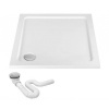 Rea Savoy White rohová akrylátová sprchová vanička 90x90x6 cm Biela+sifón REA-K1907