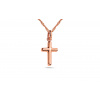 iZlato Forever Jednoduchý zlatý krížik s plochou zadnou stranou, ružové zlato IZ23732R