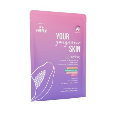 Dr. PAWPAW Your Gorgeous Skin Glowing Sheet Mask rozjasňujúca pleťová maska 25 ml pre ženy