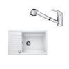 SET472 - Gránitový drez Blanco Zia XL 6 S Compact biela + Kuchynská batéria Rosan King J385001 chróm